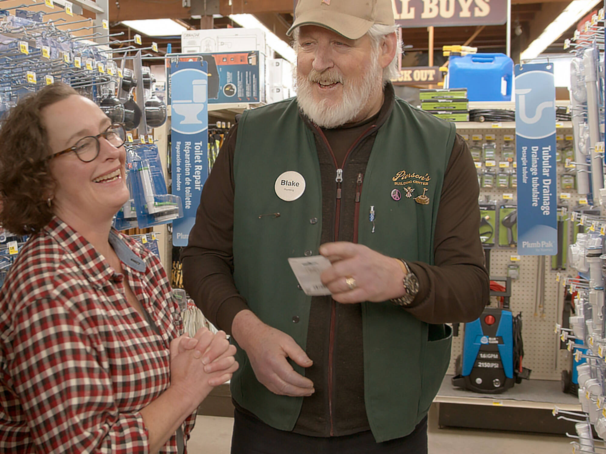 Employee interacting with a customer